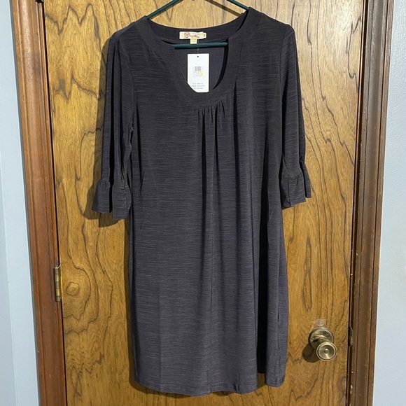 NWT. Aryeh boutique dress. Super soft and flattering! Medium. Dark gray. - Picture 1 of 2